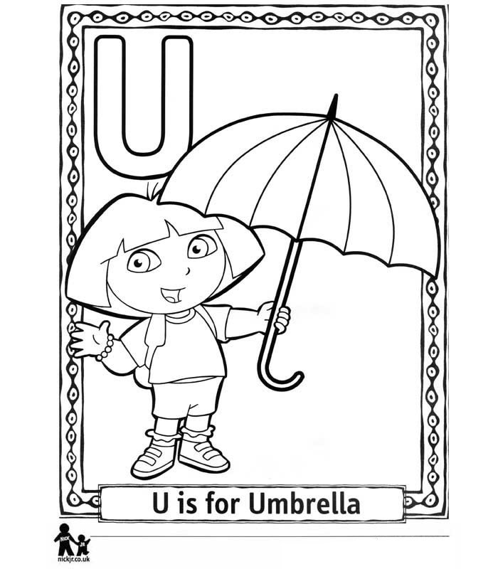Print U Umbrella = Paraplue kleurplaat